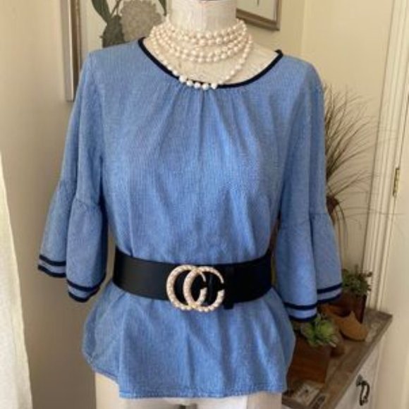 TOMMY HILFIGER - Blue Blouse - Picture 4 of 4